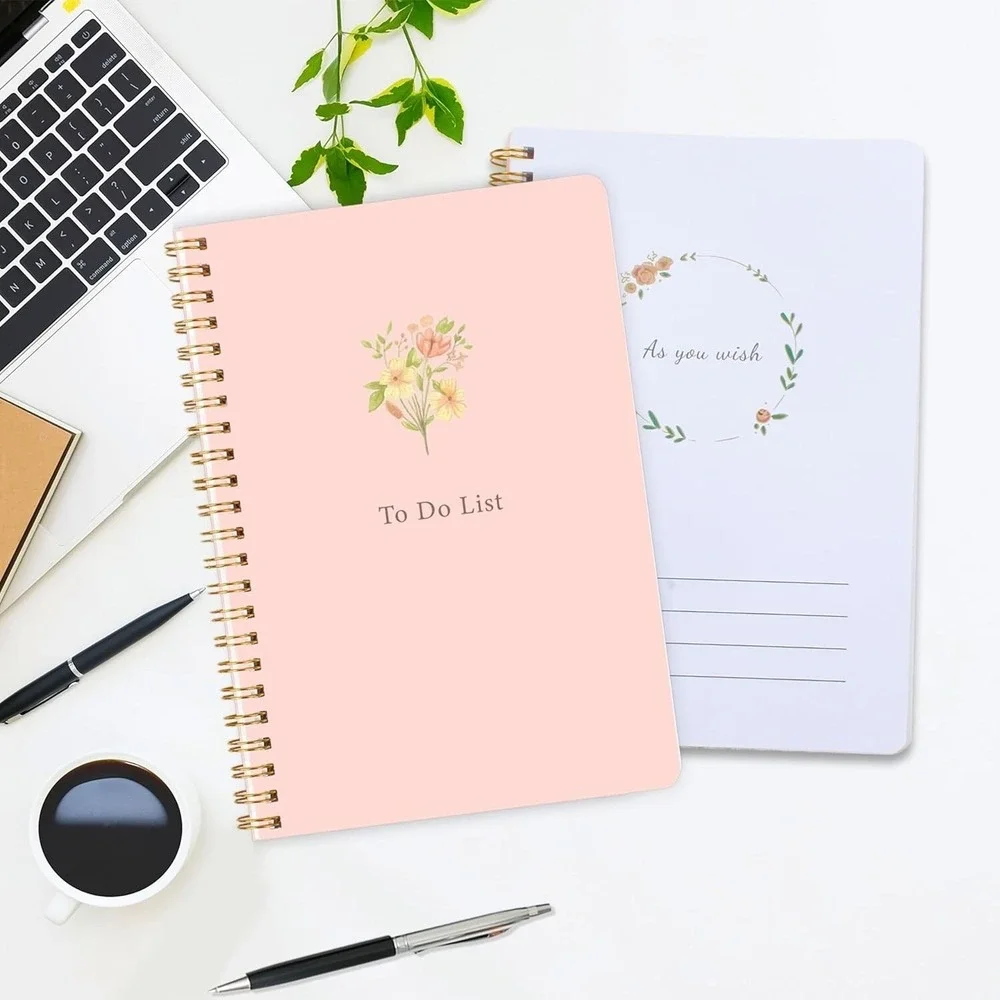 Undated Daily Planner‎ 5.8x8 – To-Do Notebook w/ Priorities & Notes (2-pack)